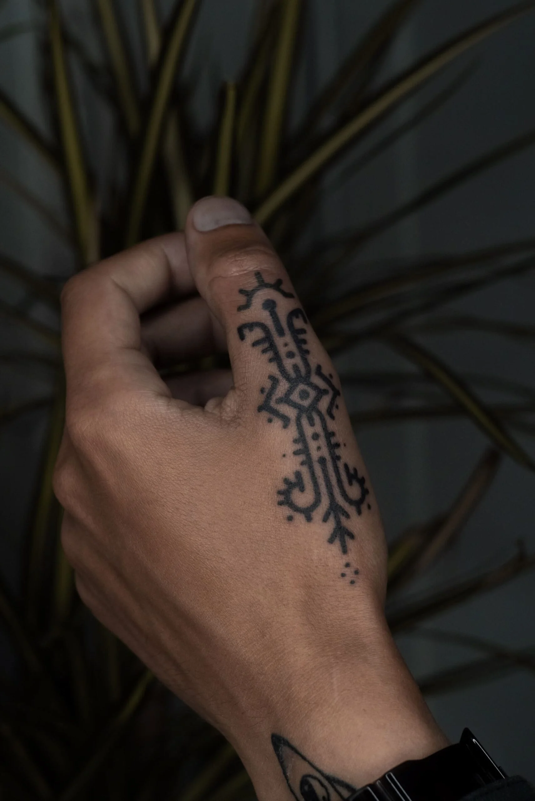 Handpoke ornamental tattoo