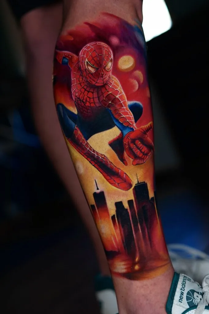tatuaż realistyczny spider-man