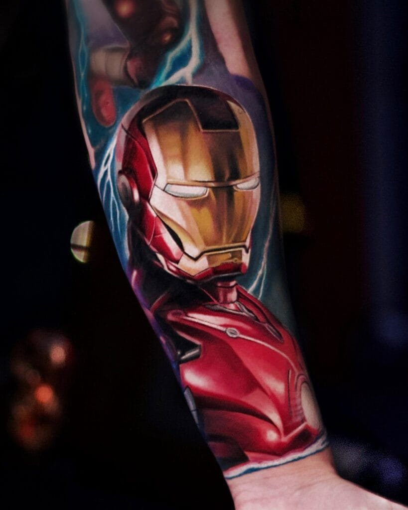 tatuaż realistyczny iron man