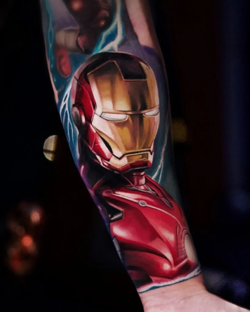 tatuaż realistyczny iron man